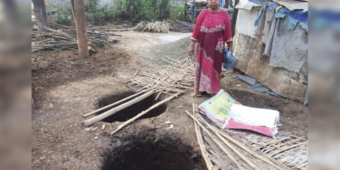 Salah satu warga di Kabupaten Pasuruan yang mendapat bantuan jamban gratis sudah menyiapkan septic tank.