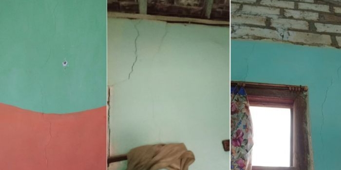 Tembok milik warga Desa Karanglo, Kecamatan Kerek yang retak akibat dampak proyek uji seismik PHE TEJ.