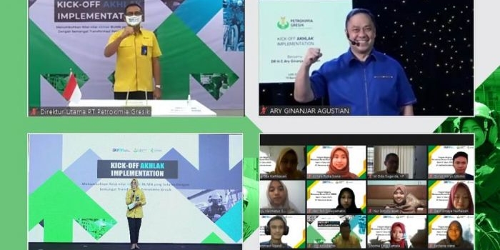 Zoom meeting Kick-off AKHLAK Implementation Petrokimia Gresik.