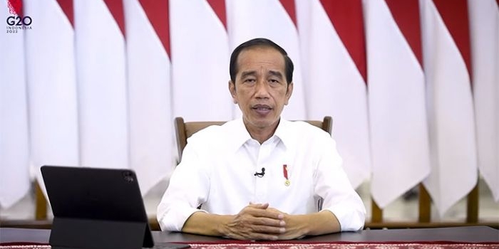 Presiden Joko Widodo (Jokowi) Menyampaikan libur Hari Raya Idul Fitri tahun 2022 secara Live Streaming di Channel Youtube Sekretariat Presiden, Rabu (6/4).