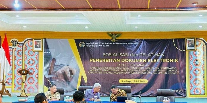 Sosialisasi penerbitan sertifikat elektronik yang digelar Kanwil BPN Jatim dan diikuti BPN Kabupaten Probolinggo. Foto: Ist.