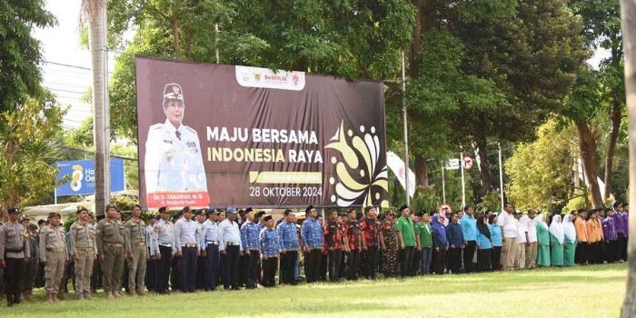 Peserta upacara peringatan Hari Sumpah Pemuda tahun ini di Kota Kediri. Foto: Ist