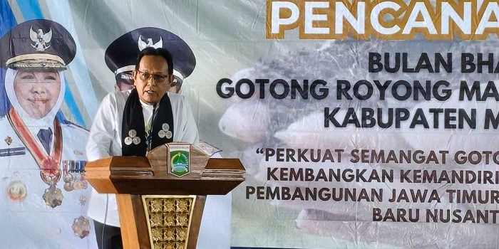 Kepala DPMD Jatim, Budi Sarwoto, ketika memberi sambutan.