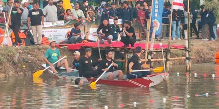 kwg-ikuti-lomba-perahu-dayung-tradisional-kapolres-cup-2025-di-desa-gredek