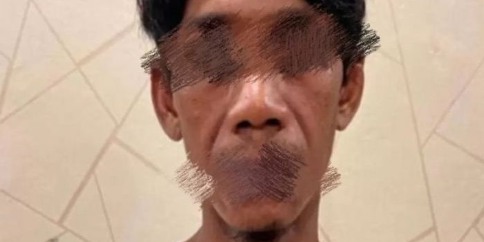 Tersangka M yang kini telah ditahan Polres Lamongan