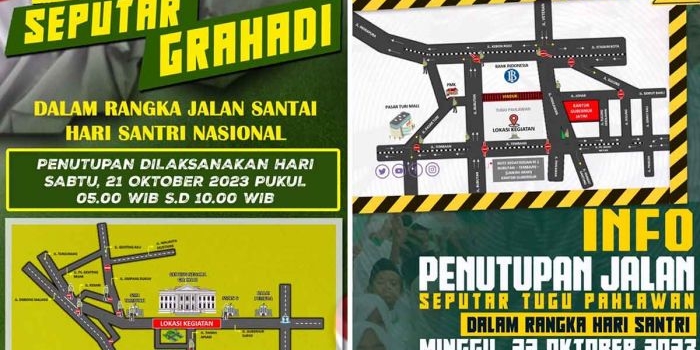 Rute Jalan Sehat Hari Santri Nasional Selama 2 hari yang di tutup 