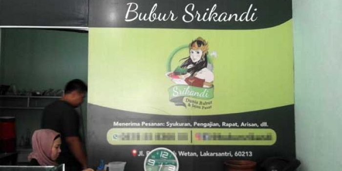 tampilan gerai Bubur Srikandi. foto: nindy anp