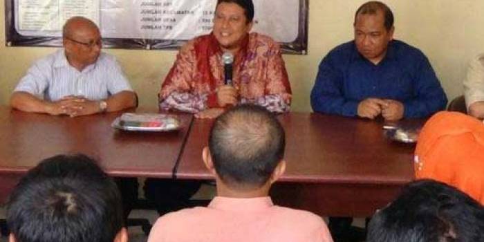 Ketua Bawaslu RI, Muhammad ketika mengadakan pertemuan dengan Panwas seluruh kabupaten Malang.