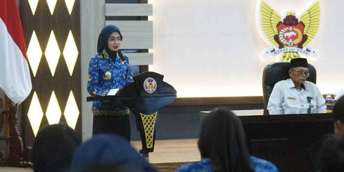 Wali Kota Kediri Vinanda Prameswati saat memberi sambutan. (Ist)