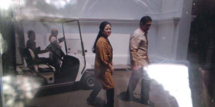 Puan Maharani naik mobil golf. Foto: kompas.com