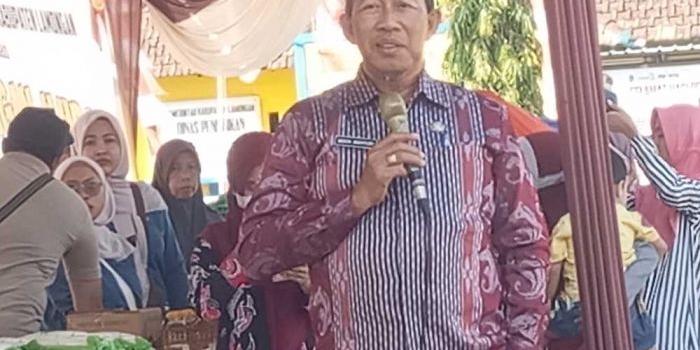 Kepala Dinas Ketahanan Pangan dan Pertanian Kabupaten Lamongan, Moh Wahyudi, saat memberikan sambutan.