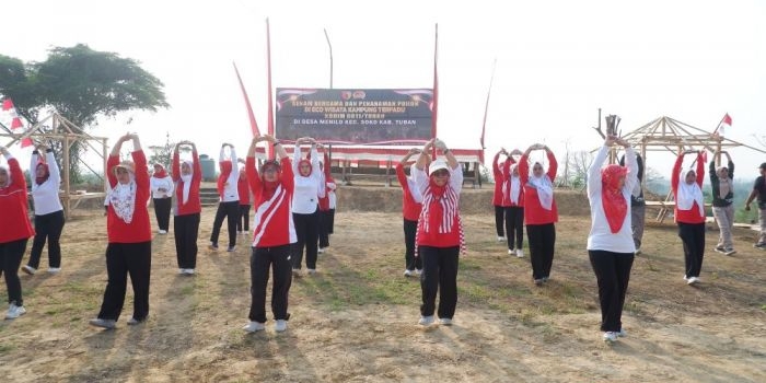 kenalkan-eco-wisata-kampung-terpadu-dandim-tuban-gelar-senam-bareng-dan-tanam-pohon