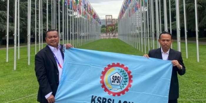 William Yani Wea dan Tonny Pangaribuan delegasi KSPSI ATUC yang dipimpin Andi Gani Nena Wea