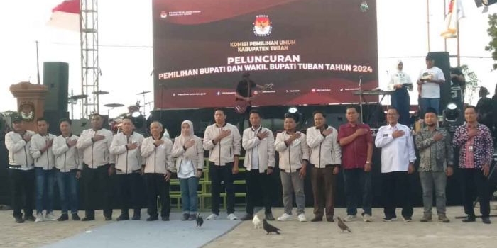 Suasana peluncuran maskot KPU Tuban.