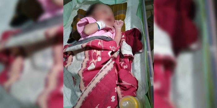 Bayi yang ditemukan warga Kelurahan Kemayoran, Bangkalan, di atas boks pikap.