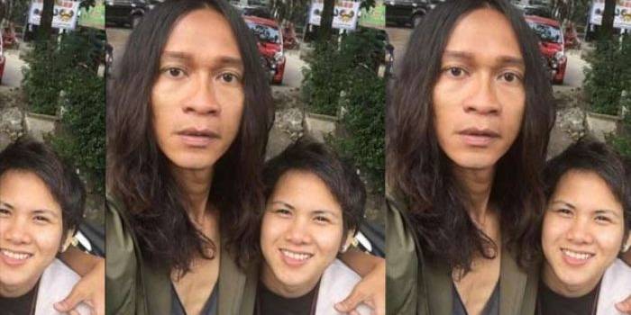 Aming merangkul istrinya, Evelyn Nada Anjani, yang di lehernya tumbuh jakun. foto: instagram