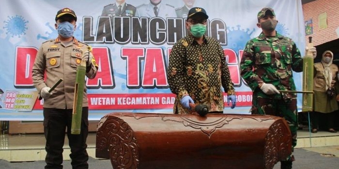 Wabup Timbul Prihanjoko didampingi Kapolres dan Dandim saat launching Desa Tangguh COVID-19.