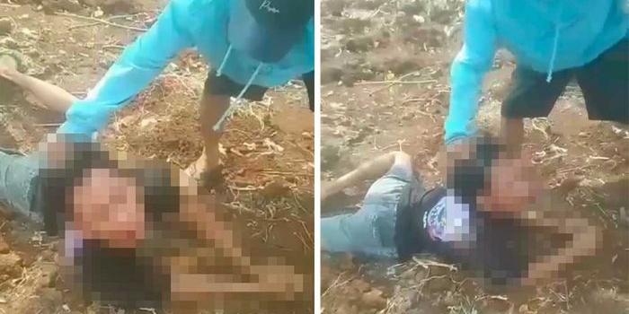 Tangkapan layar video penganiayaan yang beredar di medsos.