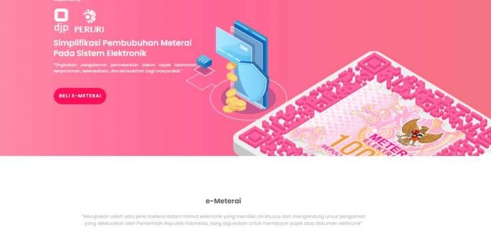 Tangkapan Layar E-Meterai.co.id