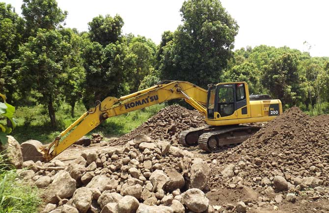 Lokasi tambang ilegal di Desa/Kecamatan Banyuglugur yang digerebek polisi.