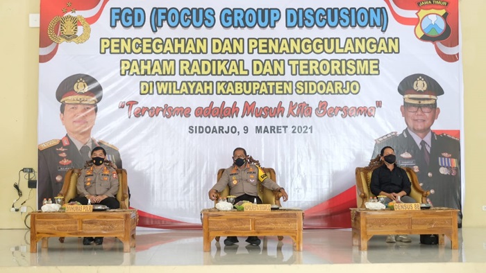 Polresta Sidoarjo menggelar Focus Group Discussion (FGD) di Gedung Serba Guna.