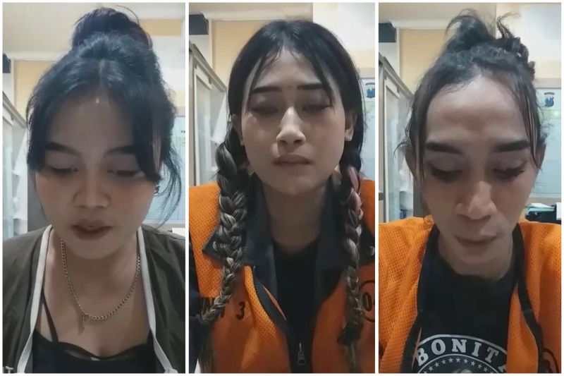 3 pelaku yang diamankan polisi atas kasus narkoba (dari kiri) JLT ,DJ Moniq, ALF