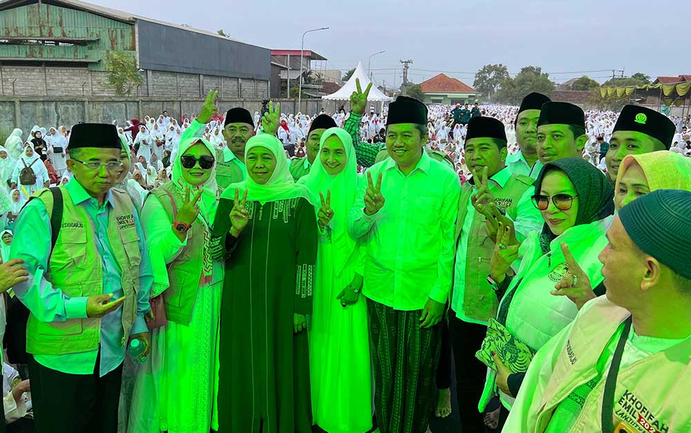 Bersama Khofifah Hadiri Shalawat Akbar, Mas Iin Apresiasi Dukungan Bumi Sholawat