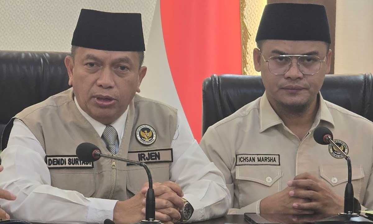 Inspektur Jenderal Kementerian Haji dan Umrah saat memberi paparan. Foto: MCH 2026