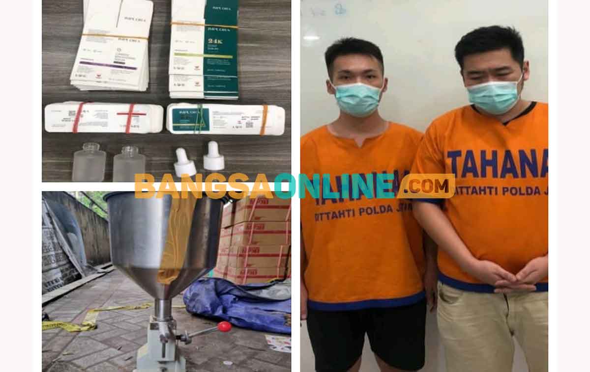 Kolase foto para tersangka dan barang bukti yang diamankan Polda Jatim. Foto: RUSMIYANTO/BANGSAONLINE