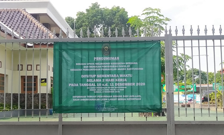 Terkena Wabah Covid-19, Kantor PA dan PN Banyuwangi Lockdown