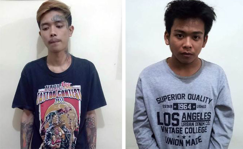 Yuzak dan Zidny, dua pemuda pengedar sabu yang diamankan polisi.