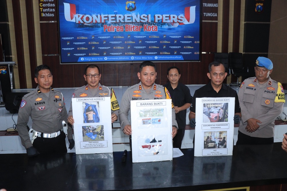 Polres Blitar Kota saat menggelar rilis kasus tabrak lari
