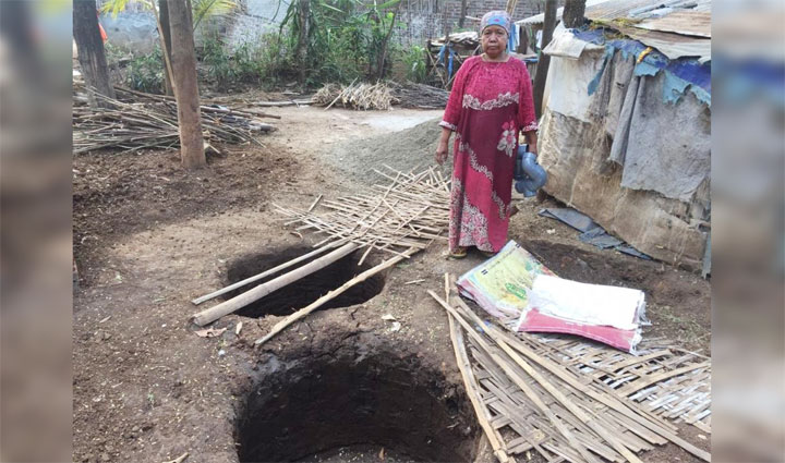 Salah satu warga di Kabupaten Pasuruan yang mendapat bantuan jamban gratis sudah menyiapkan septic tank.