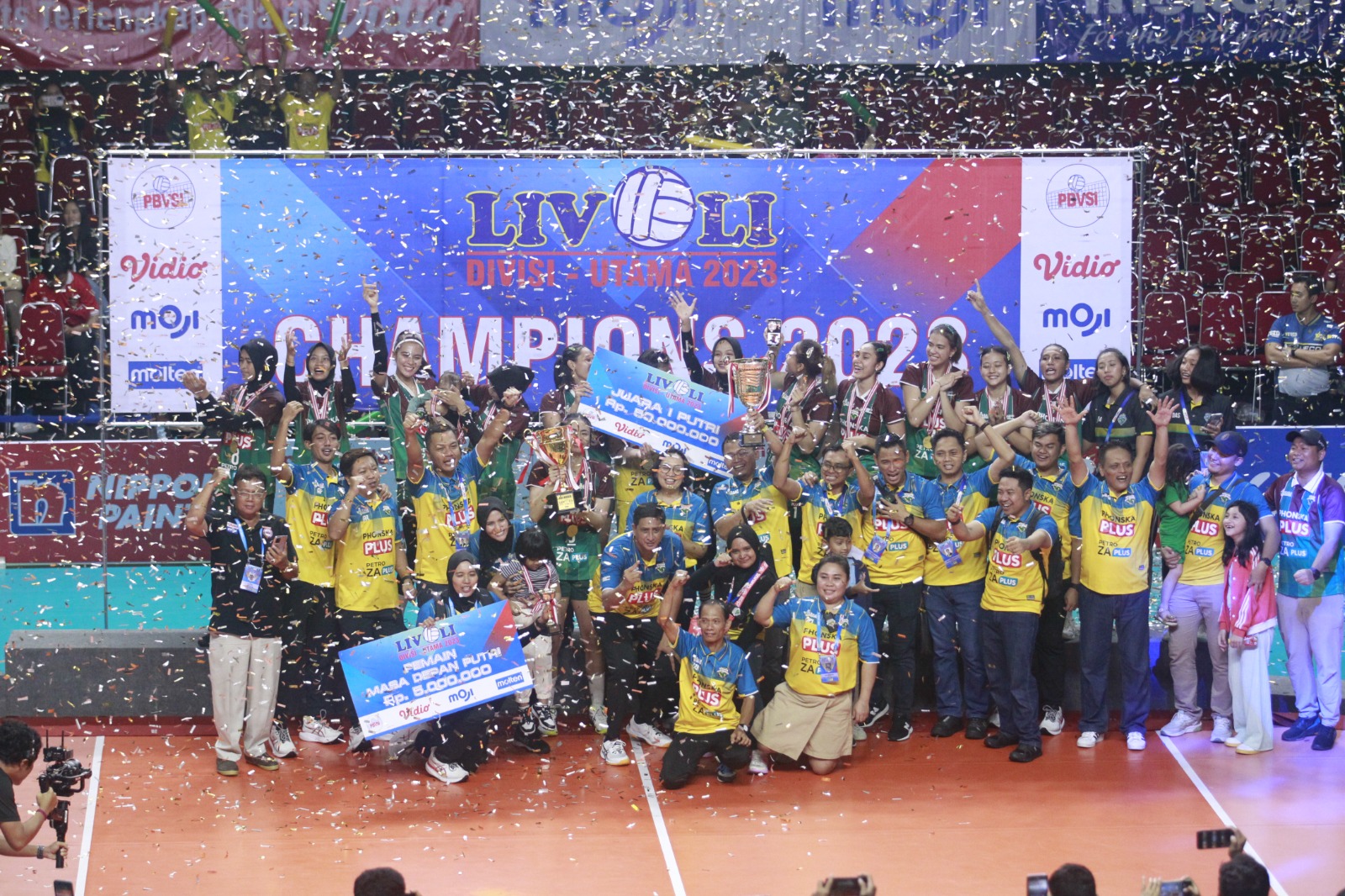 Tim Voli Putri Petrokimia Gresik Sabet Gelar Juara Livoli Divisi Utama 2023
