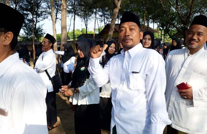 Wakil Ketua PCNU Kabupaten Tuban, Khoirul Huda, saat peringatan Hari Santri di Tuban.