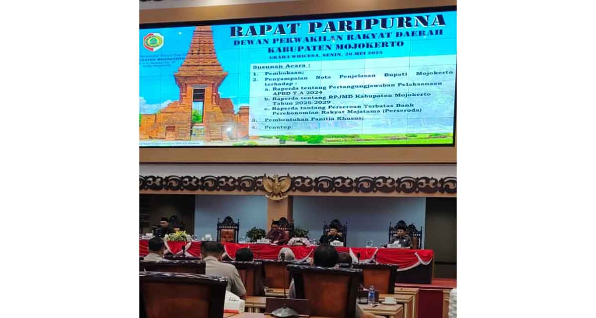 Rapat paripurna yang digelar DPRD Kabupaten Mojokerto.