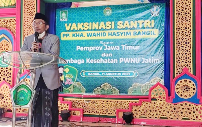 Gus Wildan Khoiron saat sambutan vaksinasi.