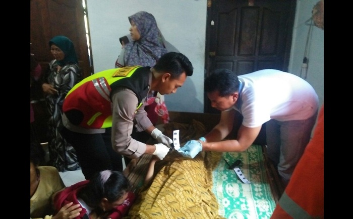 Korban saat di rumah duka.