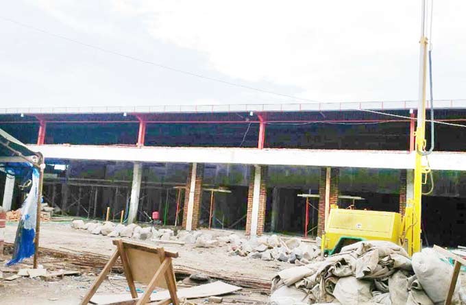 Tampilan Pasar Konveksi Gempol yang masih dalam taraf pembangunan.