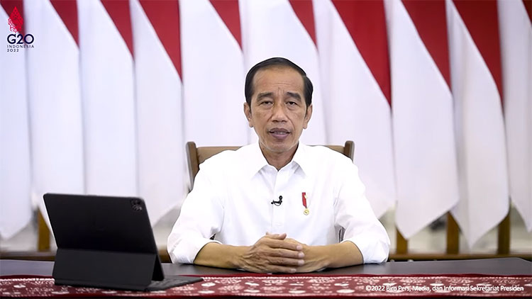Presiden Joko Widodo (Jokowi) Menyampaikan libur Hari Raya Idul Fitri tahun 2022 secara Live Streaming di Channel Youtube Sekretariat Presiden, Rabu (6/4).