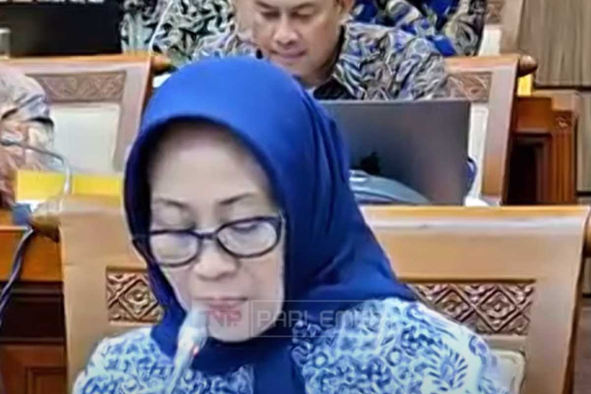 Ketua Dewan Pers, Ninik Rahayu saat sampaikan paparannya di Kompleks Parlemen, Senayan, Jakarta, Senin (10/6/2024) dalam rapat kerja bersama Komisi I DPR dan Menteri Komunikasi dan Informatika (Menkominfo). Foto: Tangkapan layar dari Youtube Komisi I DPR RI Channel.