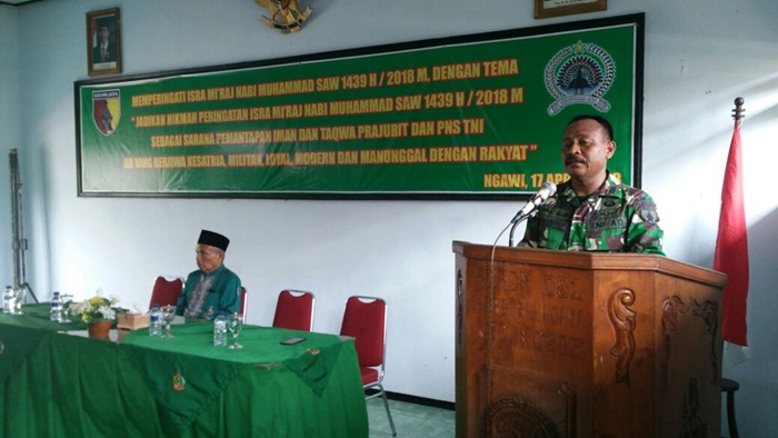 Dandim Anyar Hadiri Peringatan Isra Miraj di Makodim Ngawi