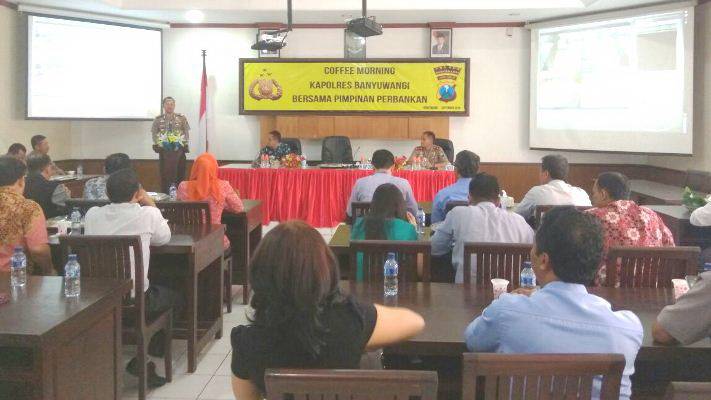 Para pimpinan perbankan dan BUMN di Polres Banyuwangi.