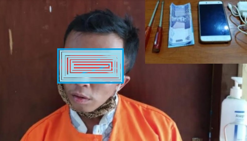 
Pelaku pencurian Handphone, Rin (28) warga siman berhasil diamankan Polisi