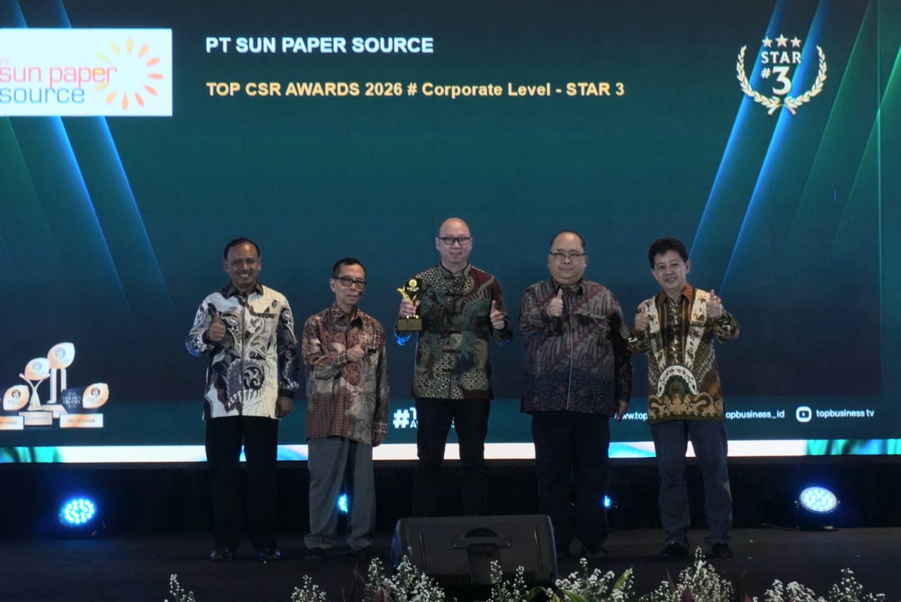 PT Sun Paper Source meraih penghargaan TOP CSR Awards 2026 kategori Corporate Level 