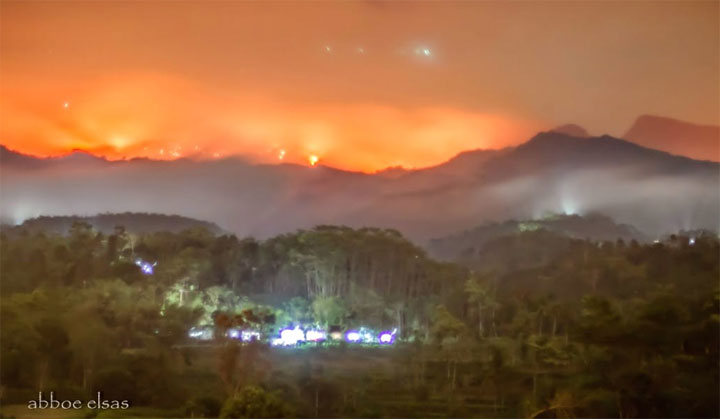 Titik-titik api di kawasan Suaka Margasatwa Gunung Hyang Argopuro yang terpantau.