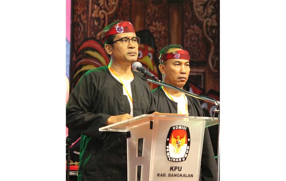 Calon Bupati Bangkalan nomor urut 2, Mathur Husyairi.