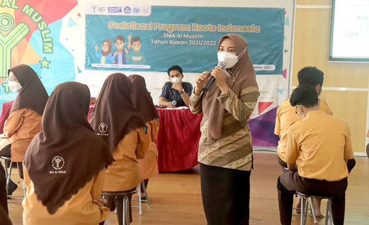 PAPARAN: Sosialisasi Program Roots Indonesia yang diikuti siswa SMA Al Muslim, Jumat (10/9/2021). (foto: ist)