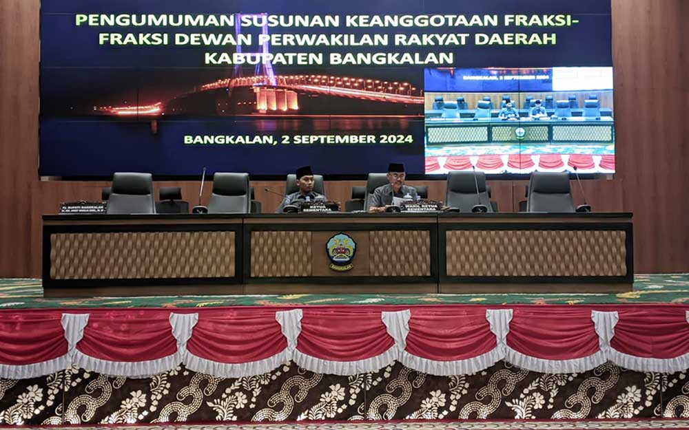 Rapat paripurna perdana DPRD Bangkalan dengan ageenda penyusunan fraksi.