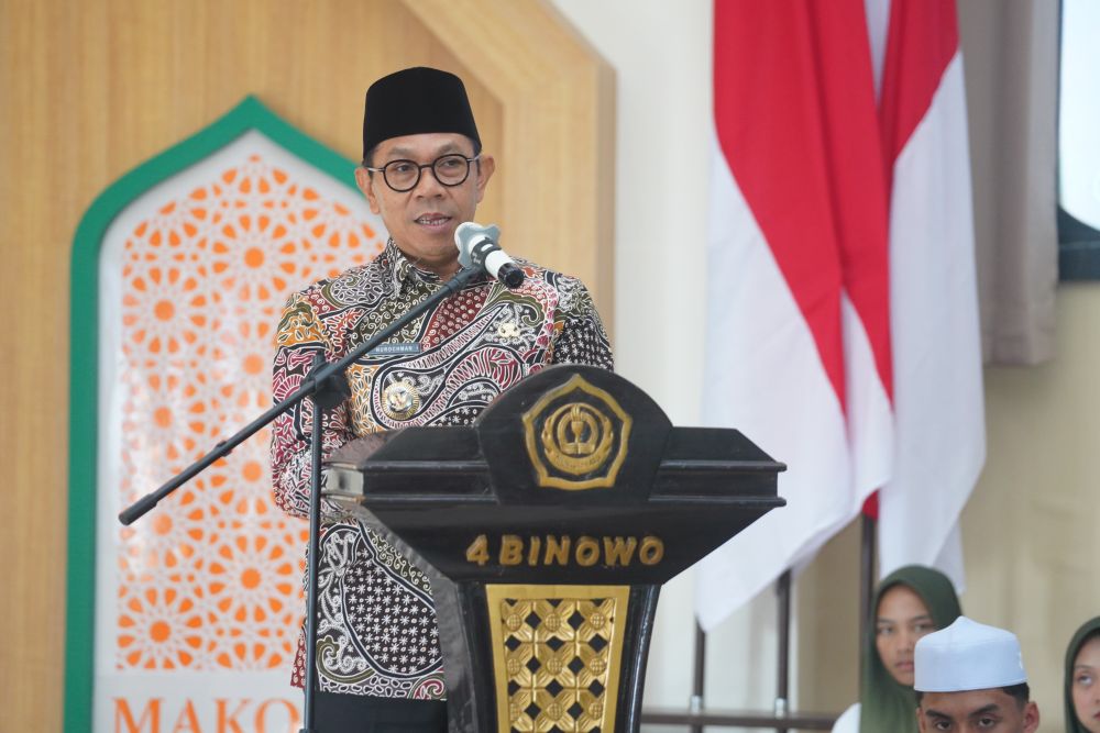 Wali Kota Batu, Nurochman saat memberi sambutan
